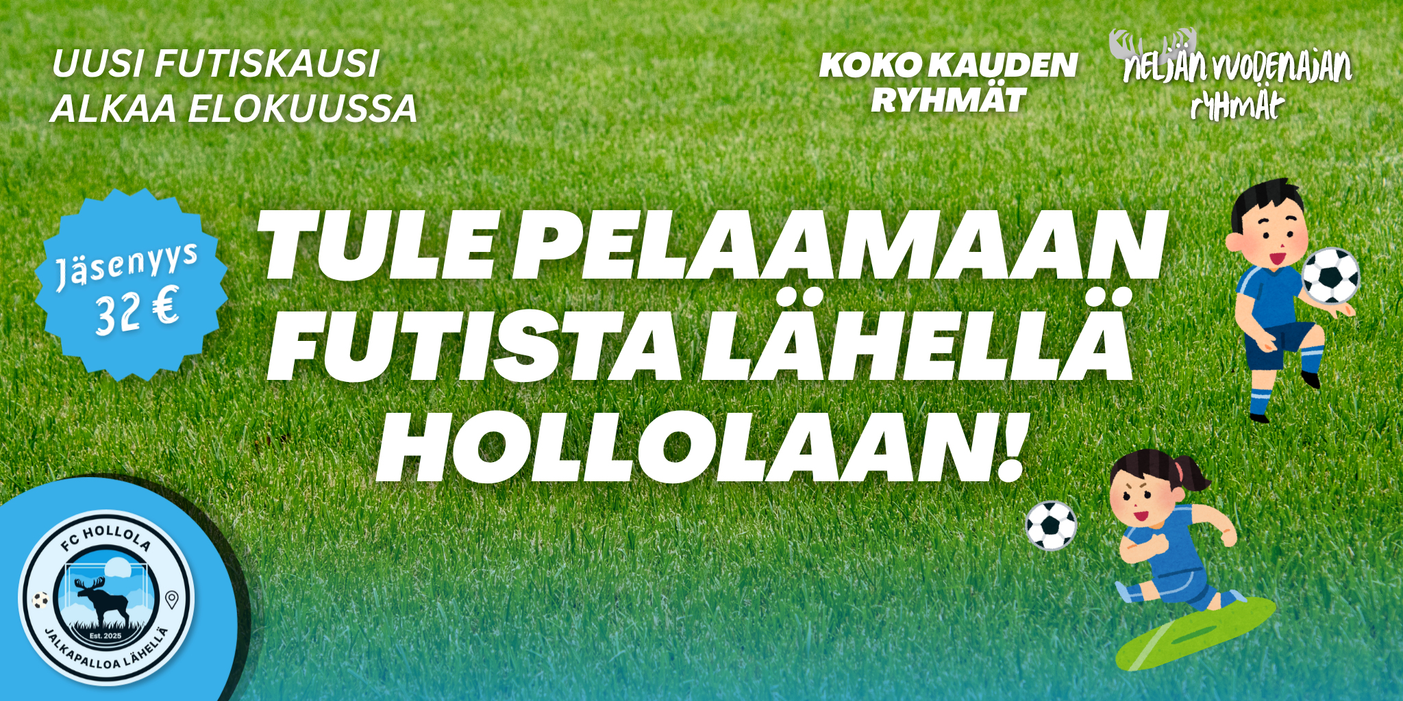 Futista lähellä FC Hollolassa - tule mukaan! Juniorijalkapallo Hollolan lähikentillä.