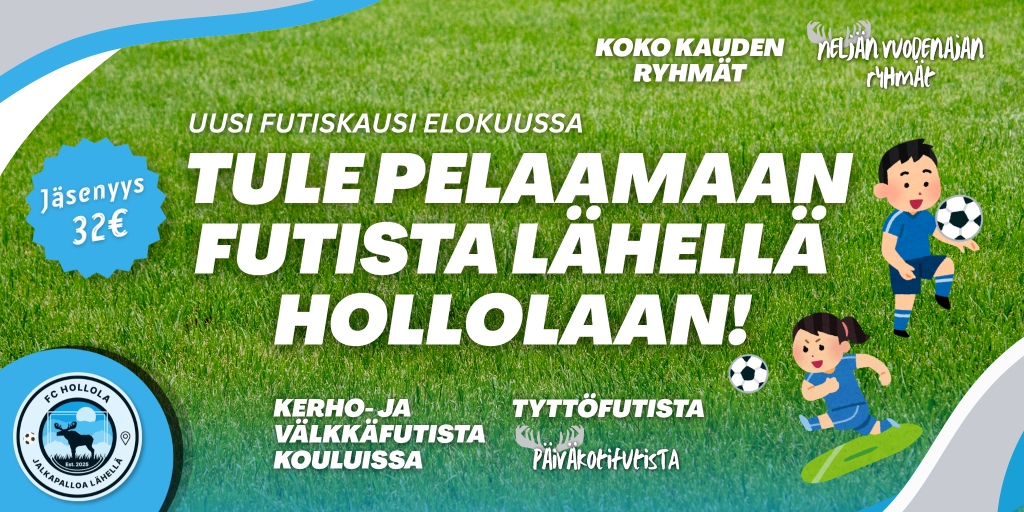Tule pelaamaan futista lähellä FC Hollolaan