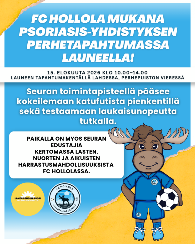 FC Hollola mukana perhetapahtumassa launeella elokuussa 2026