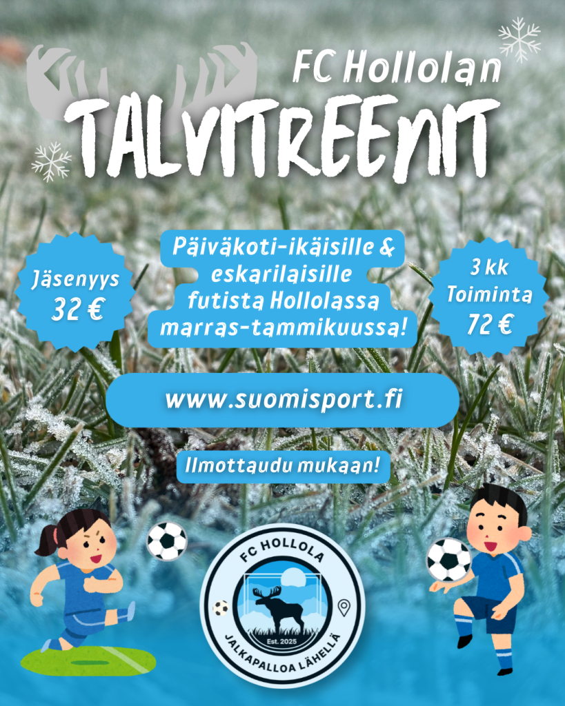 FC Hollola talvitreenit pienille junnuille ilmoitus